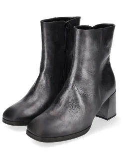 Leder-Stiefeletten in Anthrazit