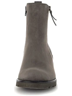 Leder-Stiefeletten in Anthrazit