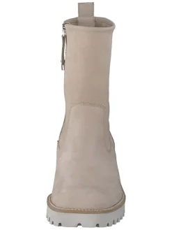 Leder-Stiefeletten in Beige
