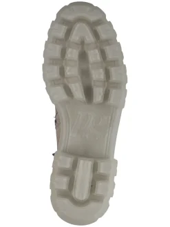 Leder-Stiefeletten in Beige