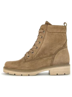 Leder-Stiefeletten in Beige