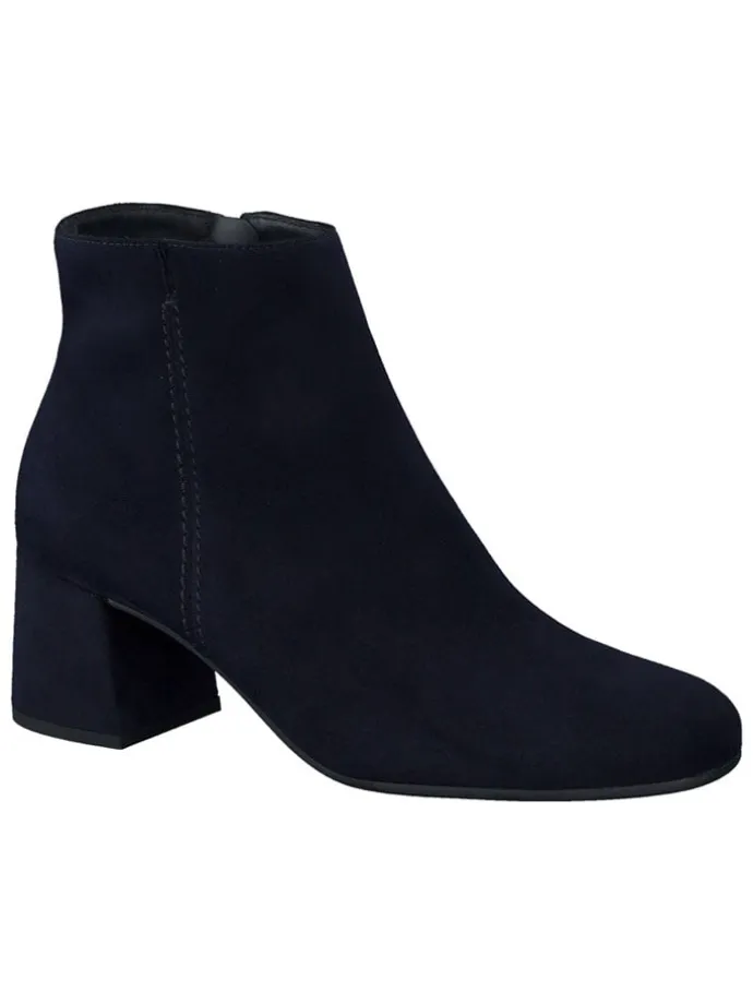 Leder-Stiefeletten in Dunkelblau