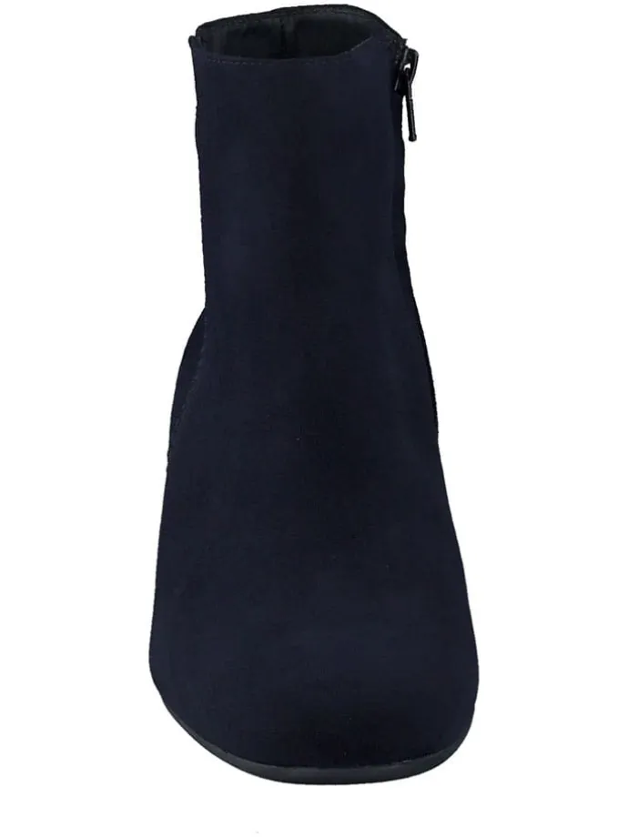 Leder-Stiefeletten in Dunkelblau