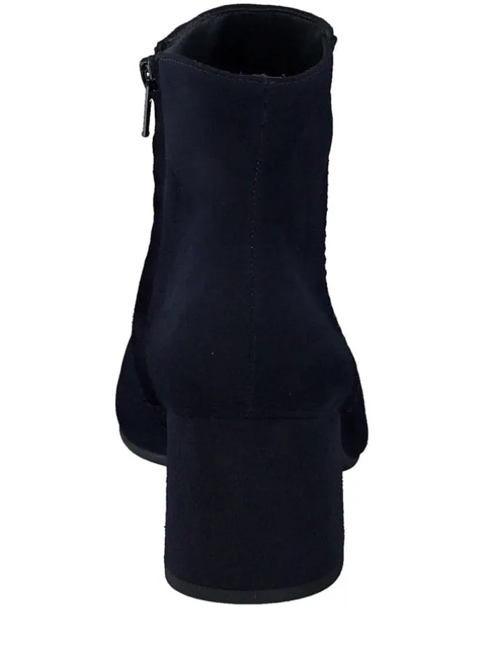 Leder-Stiefeletten in Dunkelblau