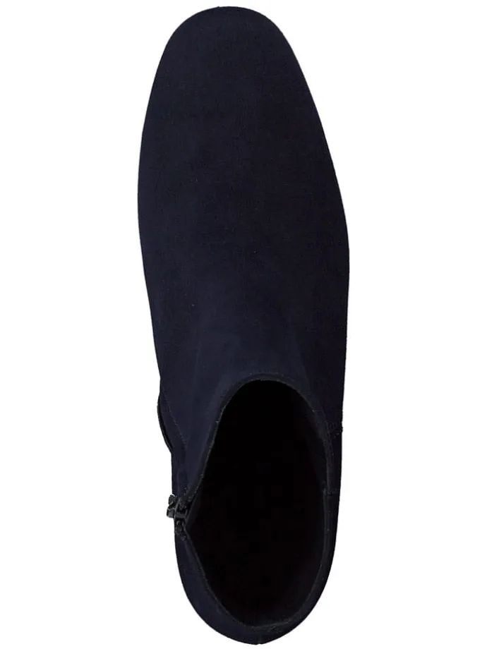 Leder-Stiefeletten in Dunkelblau