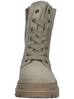 Leder-Stiefeletten in Grau