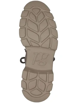 Leder-Stiefeletten in Hellbraun