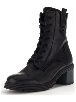 Leder-Stiefeletten in Schwarz