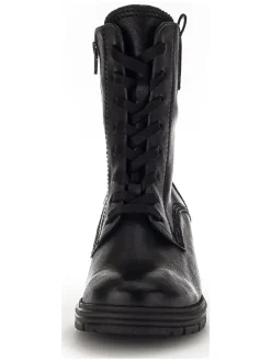 Leder-Stiefeletten in Schwarz