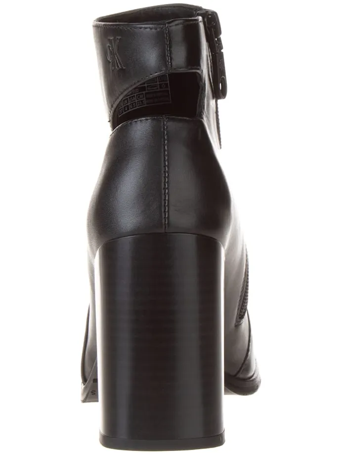 Leder-Stiefeletten in Schwarz