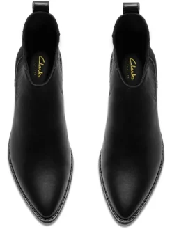 Leder-Stiefeletten in Schwarz