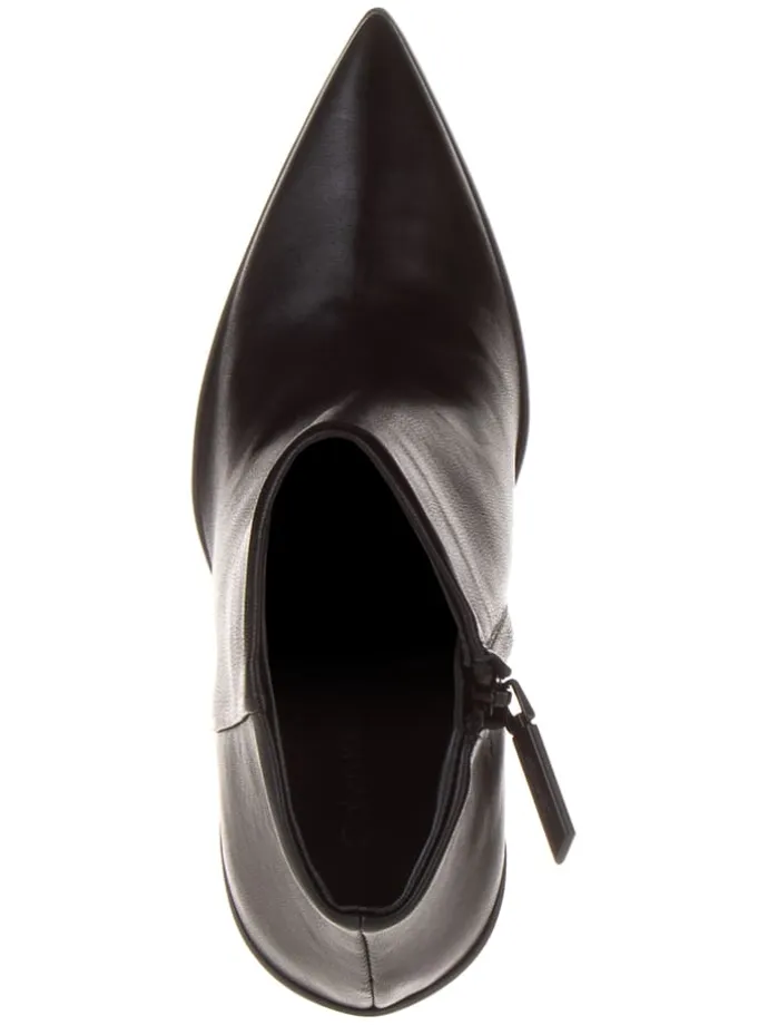 Leder-Stiefeletten in Schwarz