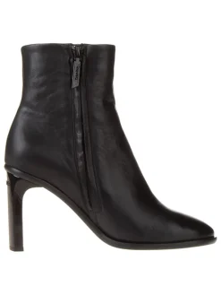 Leder-Stiefeletten in Schwarz