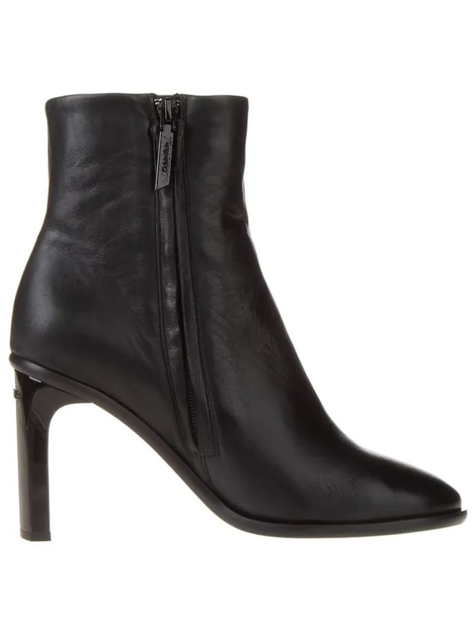 Leder-Stiefeletten in Schwarz