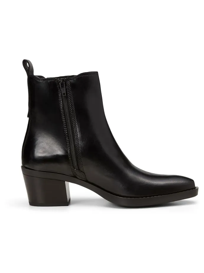 Leder-Stiefeletten in Schwarz