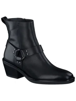 Leder-Stiefeletten in Schwarz