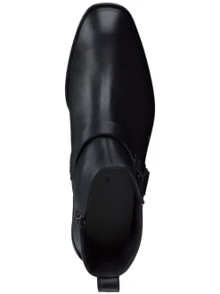 Leder-Stiefeletten in Schwarz