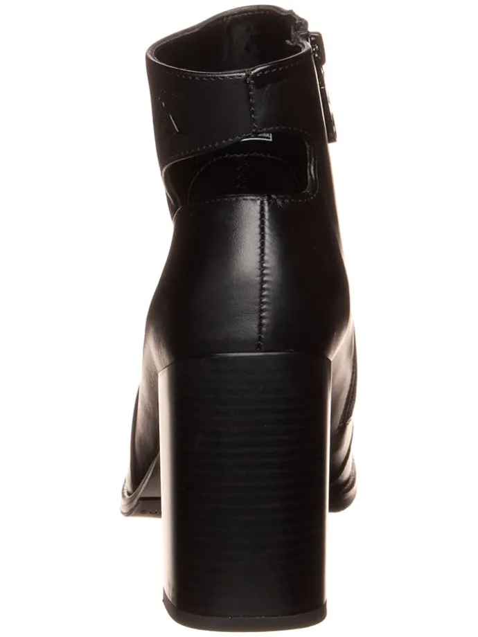 Leder-Stiefeletten in Schwarz