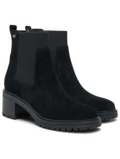 Leder-Stiefeletten in Schwarz