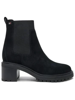 Leder-Stiefeletten in Schwarz