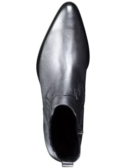 Leder-Stiefeletten in Silber