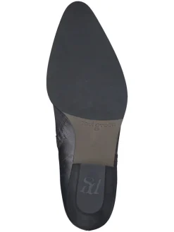 Leder-Stiefeletten in Silber