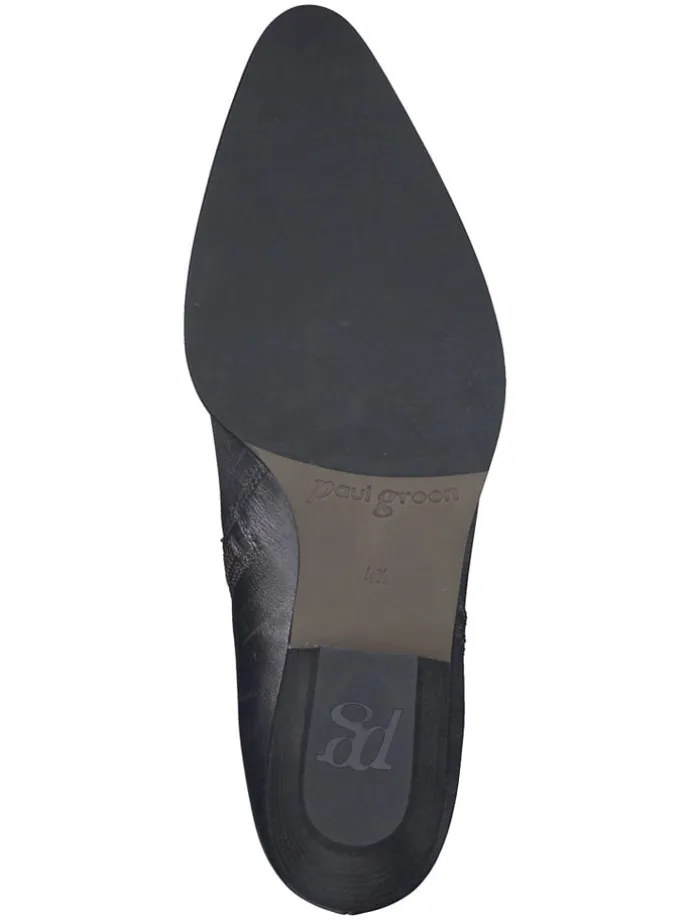 Leder-Stiefeletten in Silber