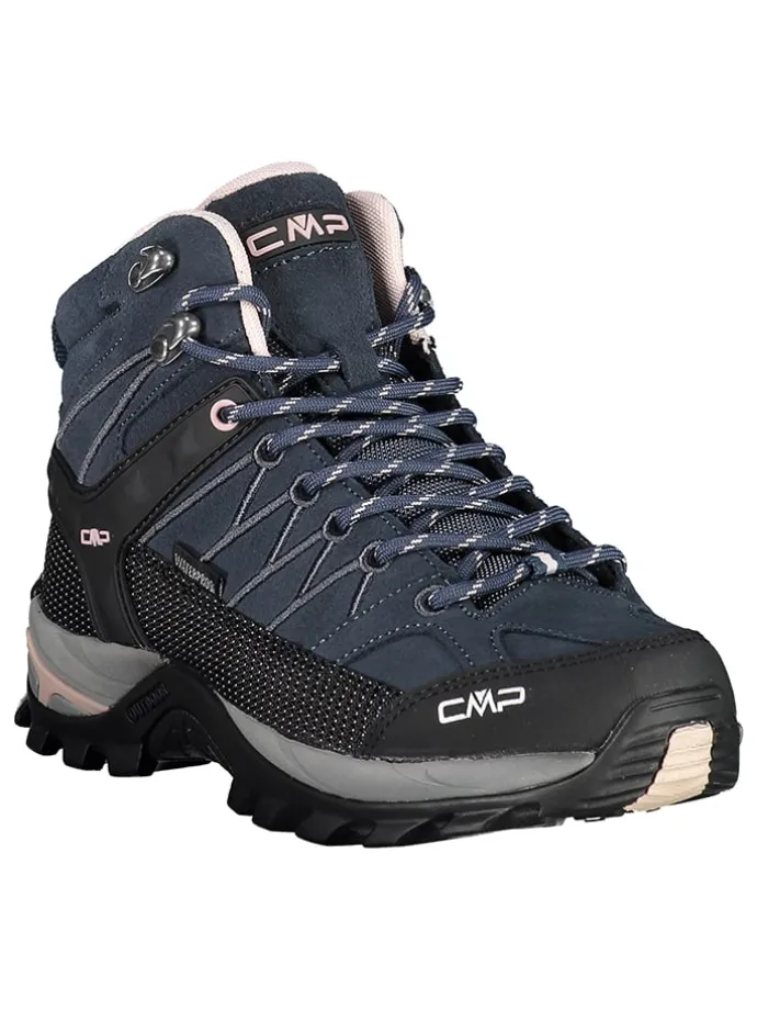 Leder-Trekkingboots "Rigel" in Dunkelblau/ Schwarz