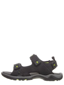 Leder-Trekkingsandalen in Schwarz