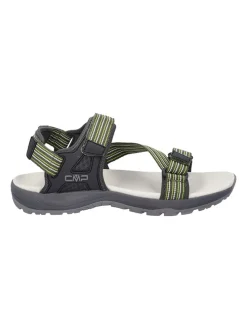 Leder-Trekkingsandalen "Khalys" in Grau/ Grün