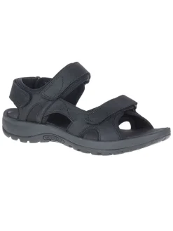 Leder-Trekkingsandalen "Sandspur 2" in Schwarz
