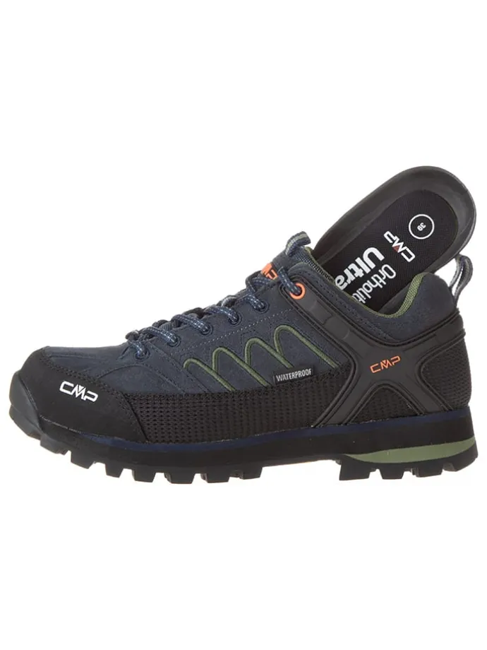 Leder-Trekkingschuhe "Moon Low" in Blau/ Schwarz