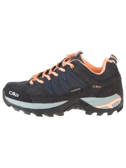 Leder-Trekkingschuhe "Rigel Low" in Anthrazit/ Orange