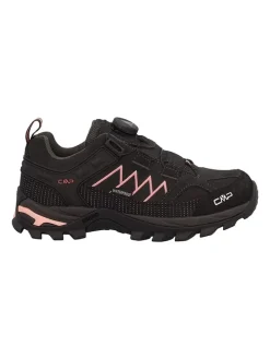 Leder-Trekkingschuhe "Rigel" in Schwarz/ Rosa