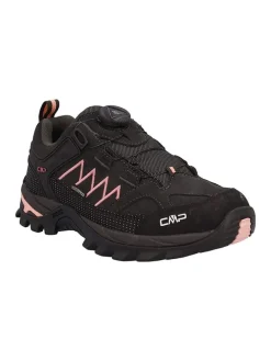 Leder-Trekkingschuhe "Rigel" in Schwarz/ Rosa