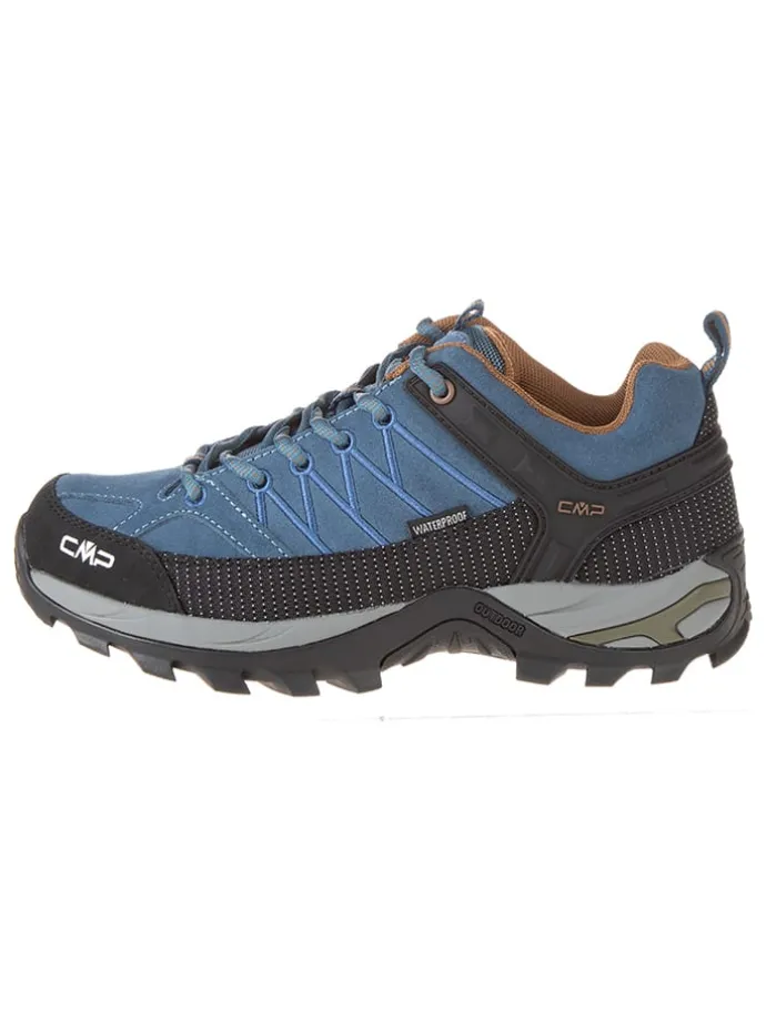 Leder-Trekkingschuhe "Rigel Low" in Blau/ Schwarz
