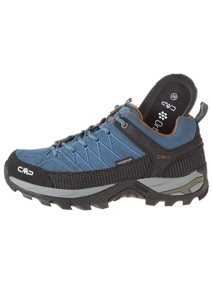 Leder-Trekkingschuhe "Rigel Low" in Blau/ Schwarz