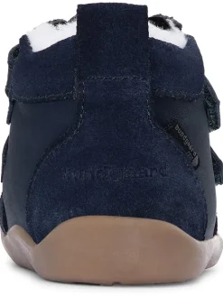 Leder-Winterboots "Bloom" in Dunkelblau