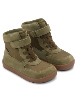 Leder-Winterboots "Brooklyn" in Khaki/ Hellbraun