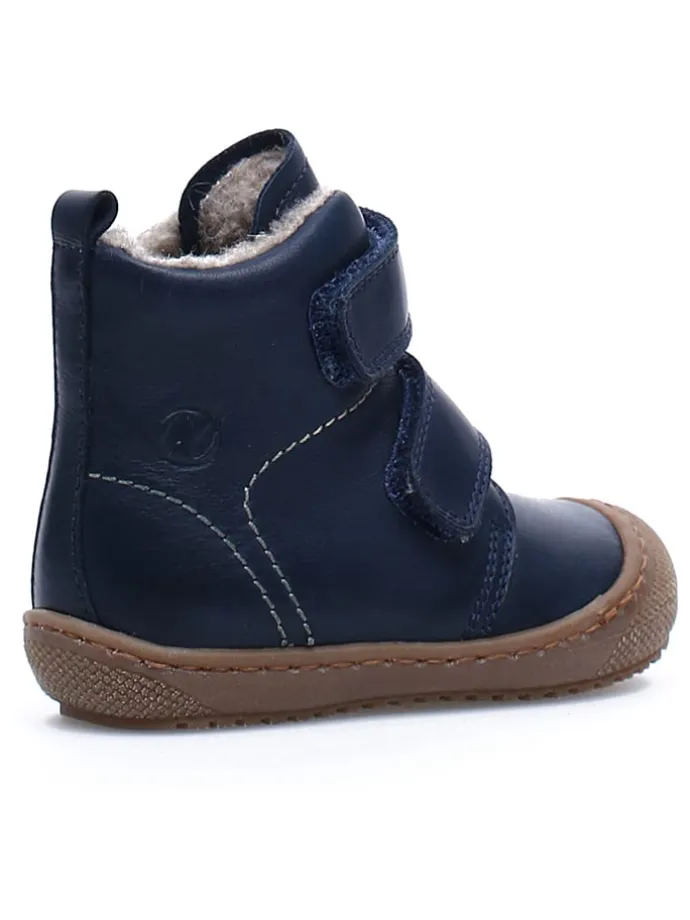 Leder-Winterboots "Bubble" in Dunkelblau