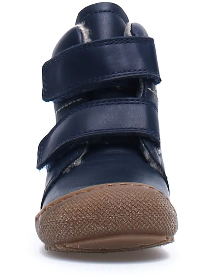 Leder-Winterboots "Bubble" in Dunkelblau