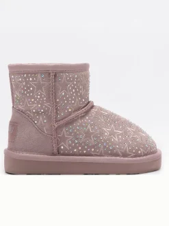 Leder-Winterboots "Dajana" in Rosa
