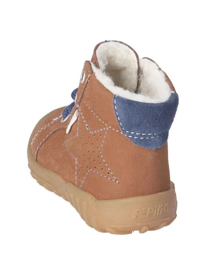 Leder-Winterboots "Denny" in Hellbraun