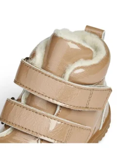 Leder-Winterboots in Beige