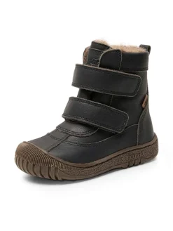 Leder-Winterboots in Dunkelblau