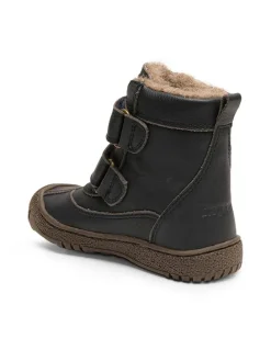 Leder-Winterboots in Dunkelblau