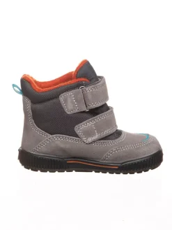 Leder-Winterboots in Grau
