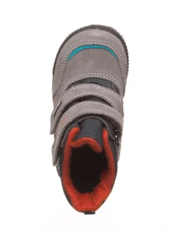 Leder-Winterboots in Grau