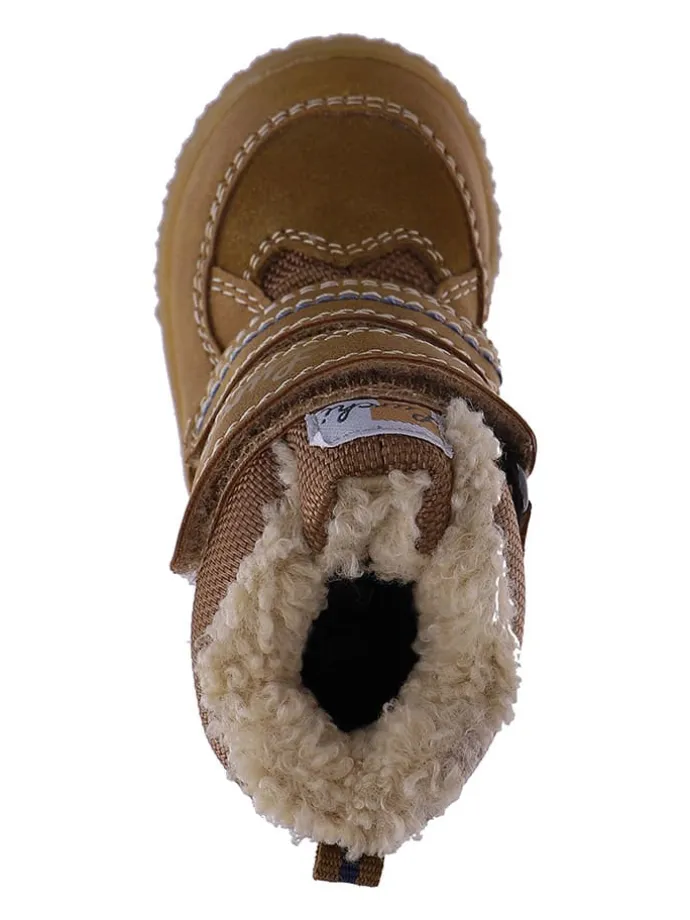 Leder-Winterboots in Hellbraun