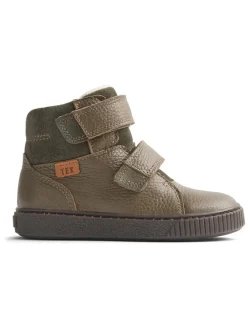 Leder-Winterboots in Khaki